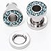 PiercingJ 3-14mm Punk Rhinestone Crystal Screw Tunnels Ear Expander Stretch Plugs Piercing Gauge (2g=6mm Blue)