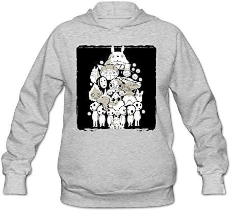 Women's Funny Cartoon Animal Spirited Away No Face Totoro Hoodie Ash [Apparel]