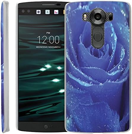 CaseAVE [SLIM FIT] Shock-Absorption Bumper [1PCS] Durable Anti-Fingerprint Back Bumper Case [ True Blue Flower ] for LG V10