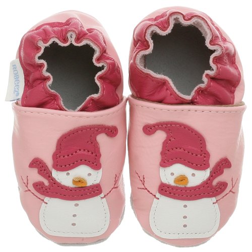 Robeez Infant/Toddler Snowman Slip-On,Pink,6-12 Months (US Infant 2.5-4 M)