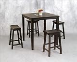 Lifestyle California 19653 A La Carte Counter Height Square Leg Table with Stools in Antique Black