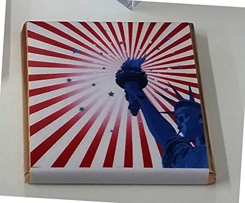 Patriotic Keepsake Box of 36 Belgian Chocolates. Celebrate National Holidays with a Sweet Treat! (Design: Patriotic Statue of Liberty)