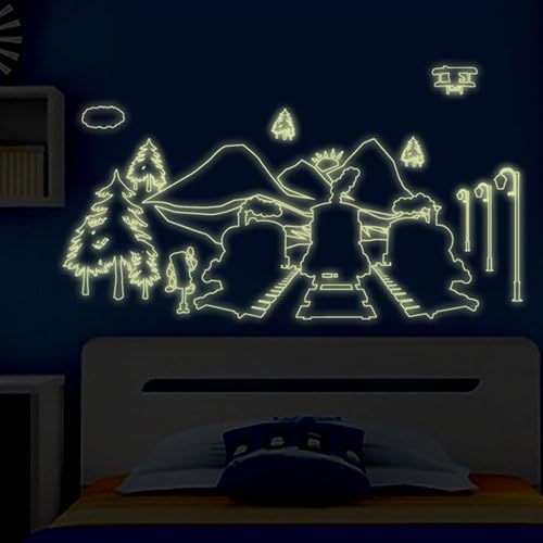 1 set 20*43 Inch Removable PVC Decals Thomas the Tank Engine Fluorescent Sticker Thomas and Friends Wall Sticker For Kids Room