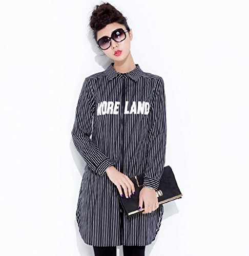 【ARINCO】 スタイリッシュ ストライプ ジッパー ワンピース トップス 襟付き レディース S Ｍ Ｌ XL 大きい サイズ 長袖 春