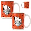 New Jersey Nets NBA 2pc Ceramic Gameball Mug Set - Primary Logo by Great American Products