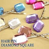 ２個セット!99円Cuteなヘアアクセ・ダイヤモンド・スクエア・ヘアピン・DIAMOND SQUARE HAIR PIN pink diamond