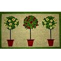 STC Hand Tufted Coir Door Mat with Anti-slip Backing, Topiary Pots Design, 45x75cm