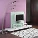 Otto-Garrison White Modern Glass TV Stand Image