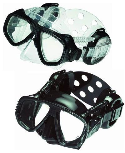 Pro Ear Scuba Diving Mask for all around Ear Protection - All Black Scuba Div... On Sale