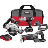 Porter-Cable PCL418C-2 18-Volt Lithium Cordless 4-Piece Combo Kit
