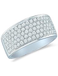 Size - 7 - 14k White Gold Round Cut Diamond Channel Set 5 Row Ladies Ladies... by 