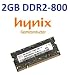 HYNIX original 2 GB 200 pin SO-DDR2-800 (PC2-6400) 128Mx8x16 double side (HYMP125S64CP8-S6) für NOTEBOOKS + NETBOOKS