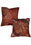 2Pc Handmade Cushion Covers Indian Antique Vintage India