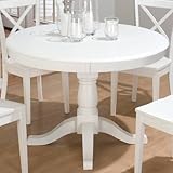 IMAGE OF Casper White Round To Oval Butterfly Leaf Dining Table W/Pedestal Base