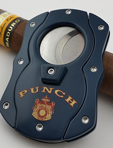 Colibri Grip Guillotine Cigar Cutter Cigars Stainless Blades (Punch Navy)