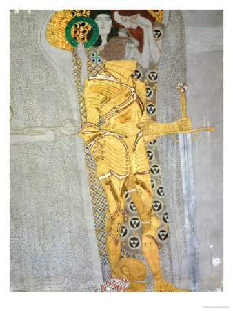 The Knight Detail of the Beethoven Frieze, Said to be a Portrait of Gustav Mahler (1860-1911), 1902 Giclee Poster Print by Gustav Klimt, 12x16
