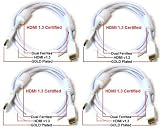 4-Pack PTC 6FT Premium GOLD Series HDMI 1.3 Certified - WHITE