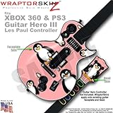Penguins on Pink WraptorSkinz Skin fits XBOX 360 & PS3 Guitar Hero III Les Paul Controller (GUITAR N