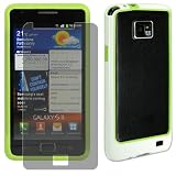 Produkt-Bild: Bumper in Weiss-Gr&uuml;n f&uuml;r Samsung S2 I9100 / I-9100/ I 9100 + Displayschutzfolie