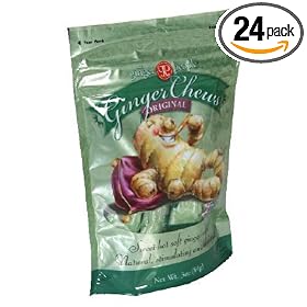 The Ginger People Original Ginger Chews, 3-Ounce Bags (Pack of 24)