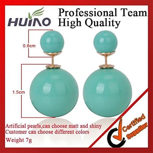 XSREEZ Double Sided Faux Mise Pearl Fashion Stud Earrings Designer Celebrity Inspired Stud Earrings Gold / Coral / Cream