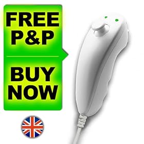 Memwah Wii Nunchuk Nunchuck Remote Controller Add-on for Nintendo Wii - White