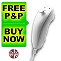 Memwah Wii Nunchuk Nunchuck Remote Controller Add-on for Nintendo Wii - White