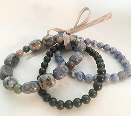 Beaded M50Jewelry Gemstone Stretch Bracelet Set