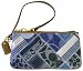 Coach Patchwork Signature Indigo Denim Wristlet Wallet Handbag 42070