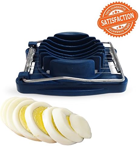 Egg Slicer - Perfect Heavy Duty Hard Boiled Egg Slicer & Cutter - Clean Slices - Great for Pickled and Deviled Egg Salad Recipes - A Professional Chef Kitchen Utensil - Dishwasher Safe Strong Blades -High Quality Tool - 100% Satisfaction Guaranteed.