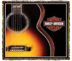 Harley-Davidson&reg; Motorcycles Guitar Throw Blanket