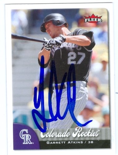 Garrett Atkins Autographed/Hand Signed MLB Baseball Card (Colorado Rockies) 2007 Fleer #27