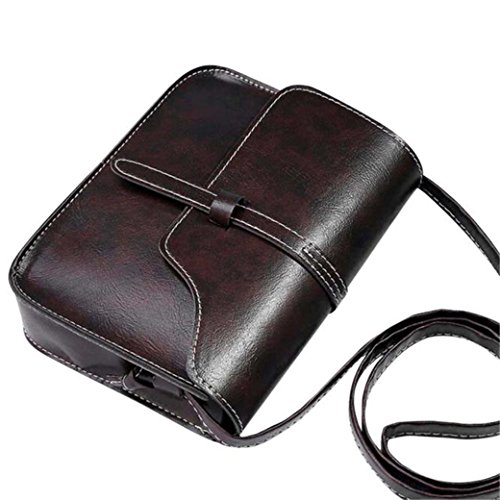 HN Vintage Purse Women Lady Leather Shoulder Crossbody Bags Clutch (Coffee)