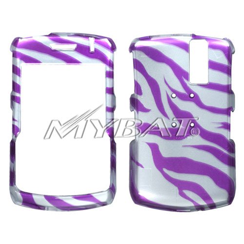 Purple Silver Zebra Protector Case Snap On Hard Phone Cover for BlackBerry Curve 8300/8310/8320/8330