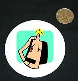 3" button / pin printed with head, vet, injury, veterinarian, pet, animal, dog, bump