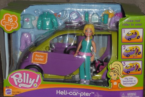 Mattel Polly Pocket Heli-Car-Pter Purple / Green Playset Mattel Polly Pocket Heli-Car-Pter Purple / Green Playset