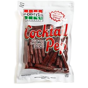 Oh Boy! Oberto Cocktail Pep Smoked Sausage Sticks, 32-Ounce Bag