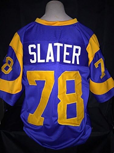 Jackie Slater Unsigned Custom Blue Football Jersey Men's Size Adult Large