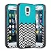 Galaxy S5 Case, UALK Hybrid 3-Piece Dual Layer Wave Pattern Grip Cover Aqua Blue Shock Proof for Samsung Galaxy S5 - Aqua Blue Black Wave
