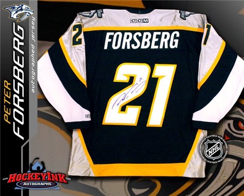 Peter Forsberg Autographed/Hand Signed Nashville Predators Blue Jersey