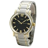 Trump Mens Ion-Plated Black Dial Sport Watch