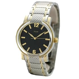 Trump Mens Ion-Plated Black Dial Sport Watch