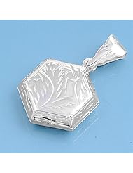 925 Sterling Silver Locket Pendant - Hexagon