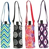 4 Sachi Foldable Insulated Wine Tote Cooler Water Bottle Shoulder Bag + Gift Box