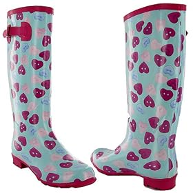 Pink Heart Wellington Boots
