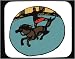 Decorated Mouse Pad with man, Austria Hungary, running, Europe, horse, equine, animal