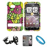 Tropical Rainbow Flower Rhinestone Diamante 2 Piece Protective Crystal Hard ....