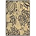 Safavieh CY2961-3901 Courtyard Collection Antiguia Sand and Black Indoor/Outdoor Round Area Rug, 5-Feet 3-Inch