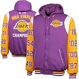 NBA Los Angeles Lakers NBA Champs Commemorative Button Fleece Hoodie Jacket - Purple (XX-Large)