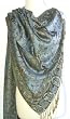 Elegant Cornflower Blue Reversible Paisley Pashmina Silk Shawl Wrap